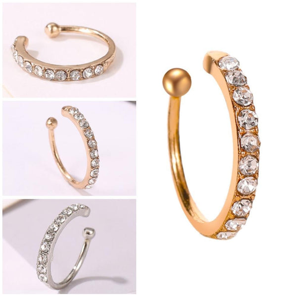 Crystal Zirconia Ear Cuff Wrap Clip On Ear