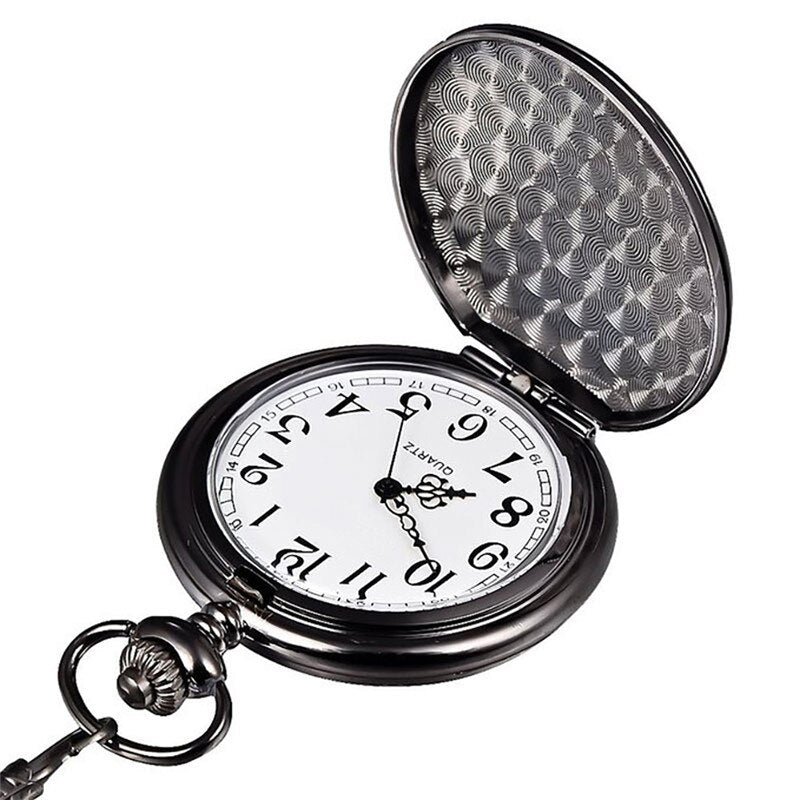 Black/Gold/Rose Golden/Silver Color Smooth Quartz Pocket Watches
