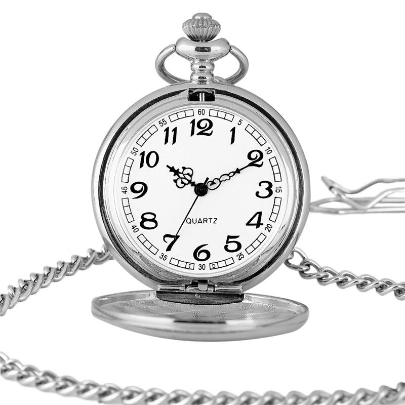 Black/Gold/Rose Golden/Silver Color Smooth Quartz Pocket Watches