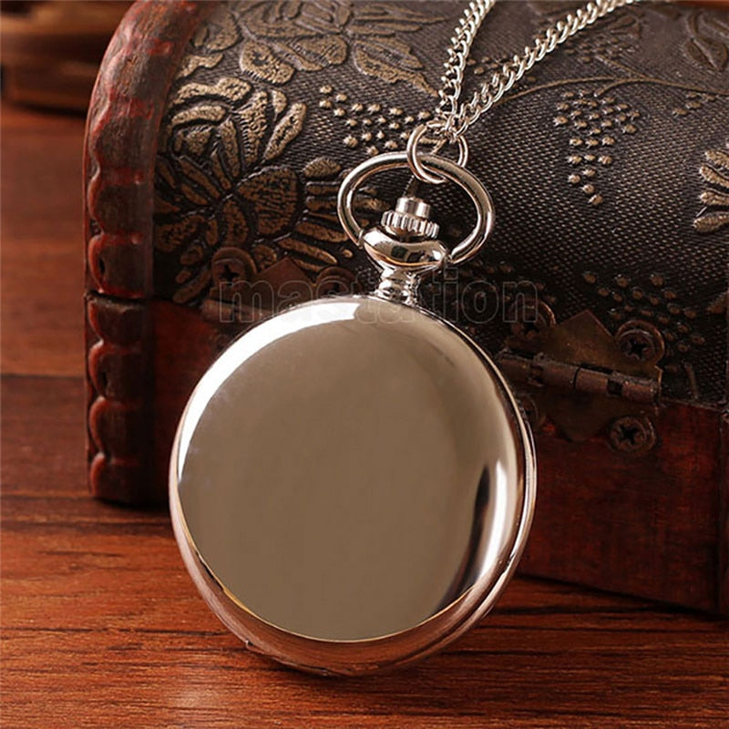 Black/Gold/Rose Golden/Silver Color Smooth Quartz Pocket Watches