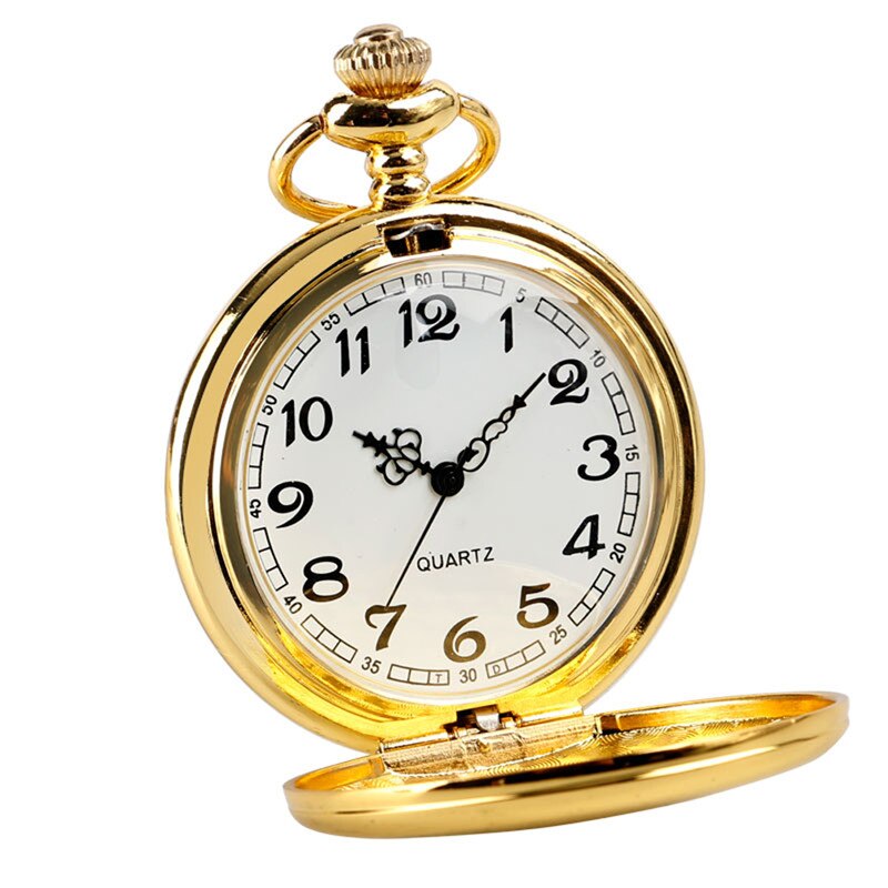 Black/Gold/Rose Golden/Silver Color Smooth Quartz Pocket Watches