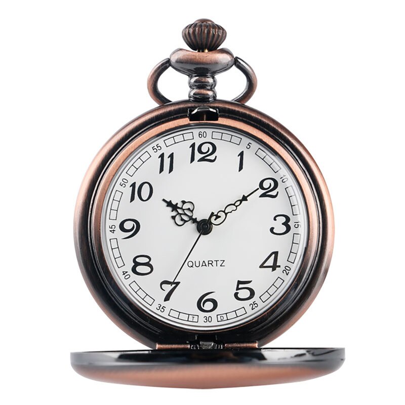 Black/Gold/Rose Golden/Silver Color Smooth Quartz Pocket Watches