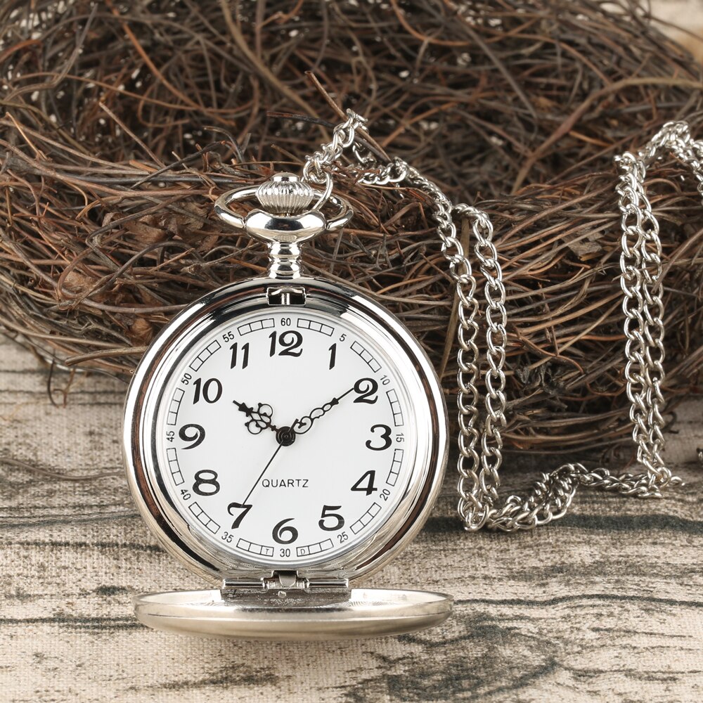 Black/Gold/Rose Golden/Silver Color Smooth Quartz Pocket Watches