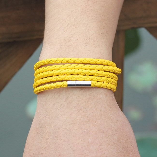 New Fashion  5 Layer Leather Round Rope Turn Buckle Bracelet