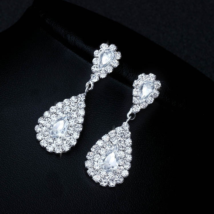 Bridal Bridesmaid Jewelery Drop Earring Necklace Set