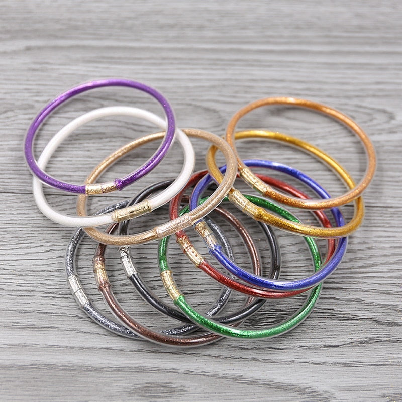 gold glitter jelly bangle  christmas bracelet