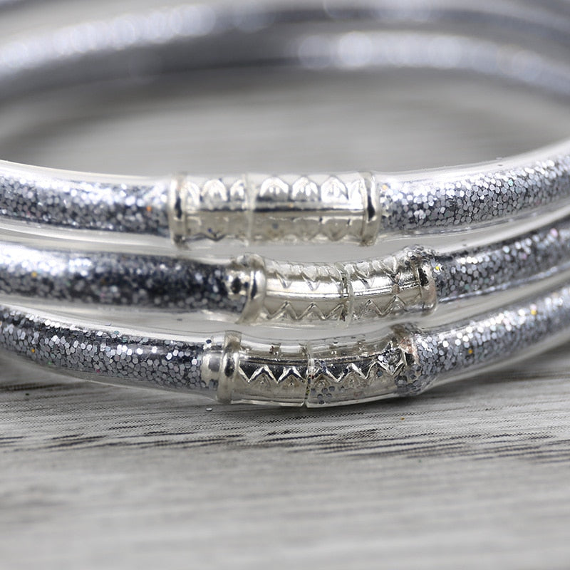 gold glitter jelly bangle  christmas bracelet