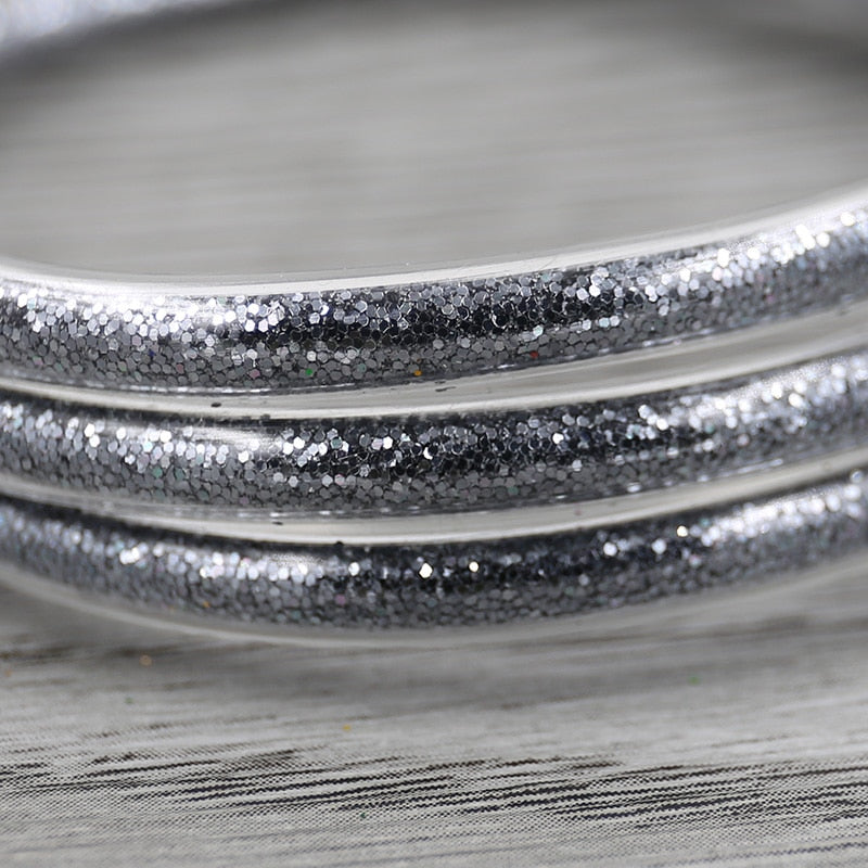gold glitter jelly bangle  christmas bracelet