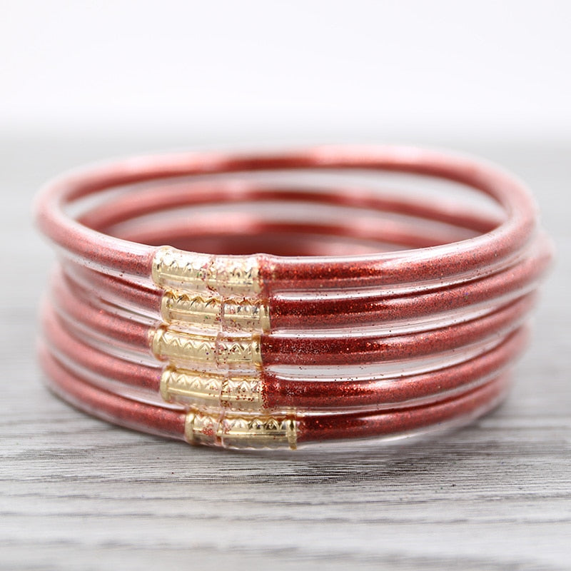 gold glitter jelly bangle  christmas bracelet