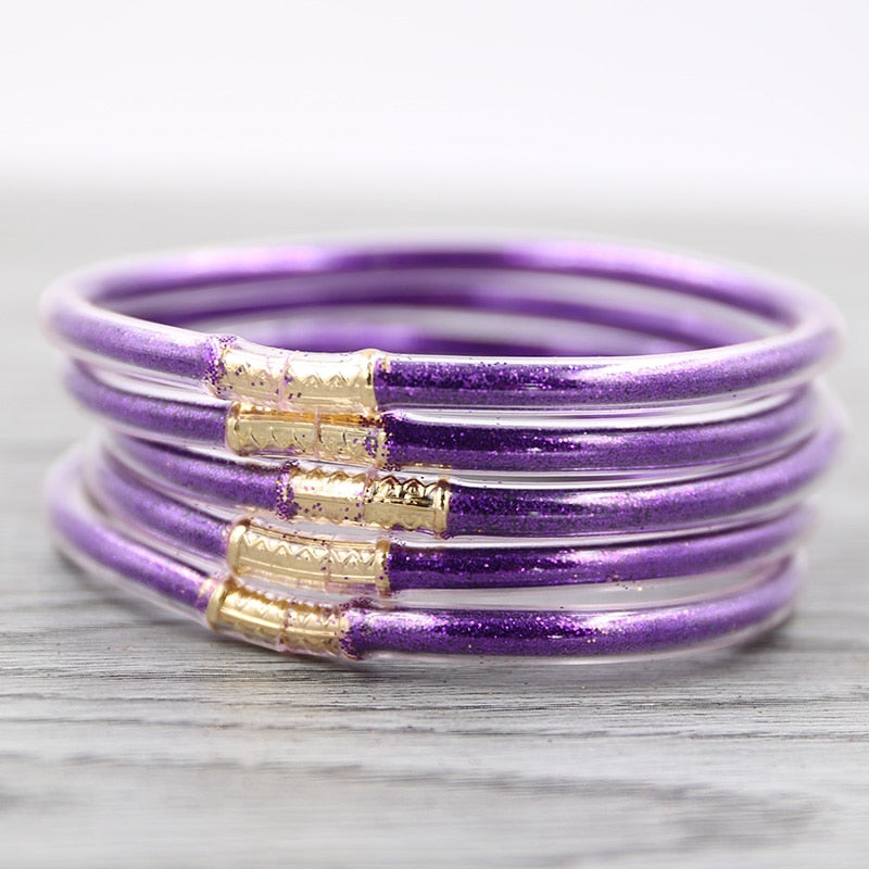 gold glitter jelly bangle  christmas bracelet