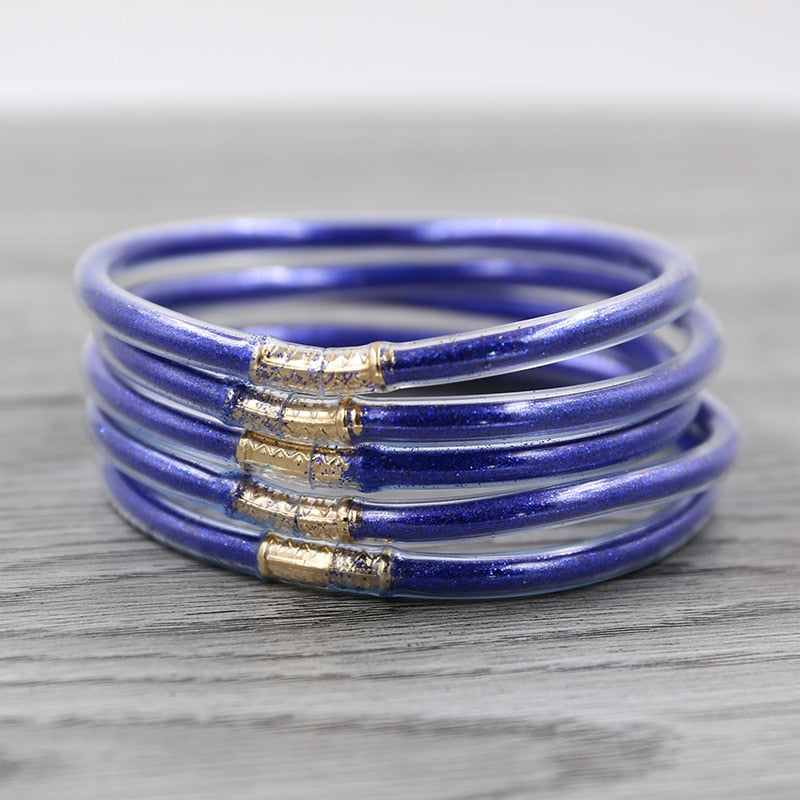 gold glitter jelly bangle  christmas bracelet