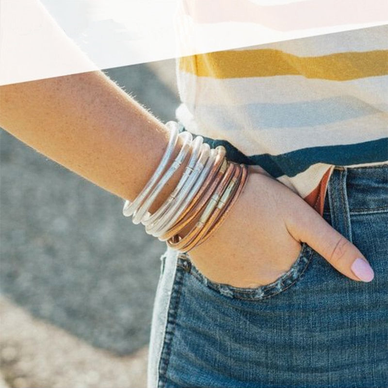 gold glitter jelly bangle  christmas bracelet