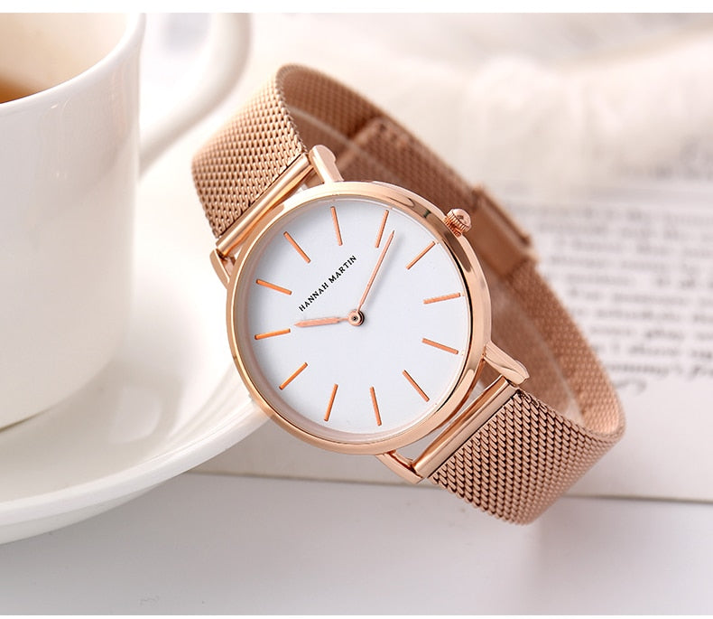 Fashion Steel Mesh Steel Waterproof  Sport Watch