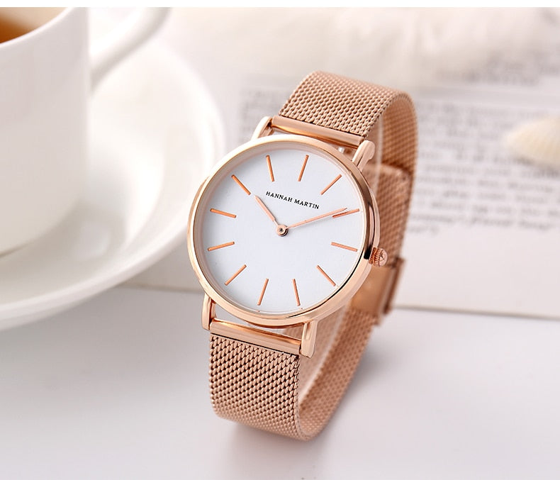 Fashion Steel Mesh Steel Waterproof  Sport Watch