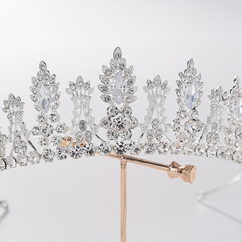 Baroque Luxury Rhinestone Floral Crystal Bridal Jewelry Sets