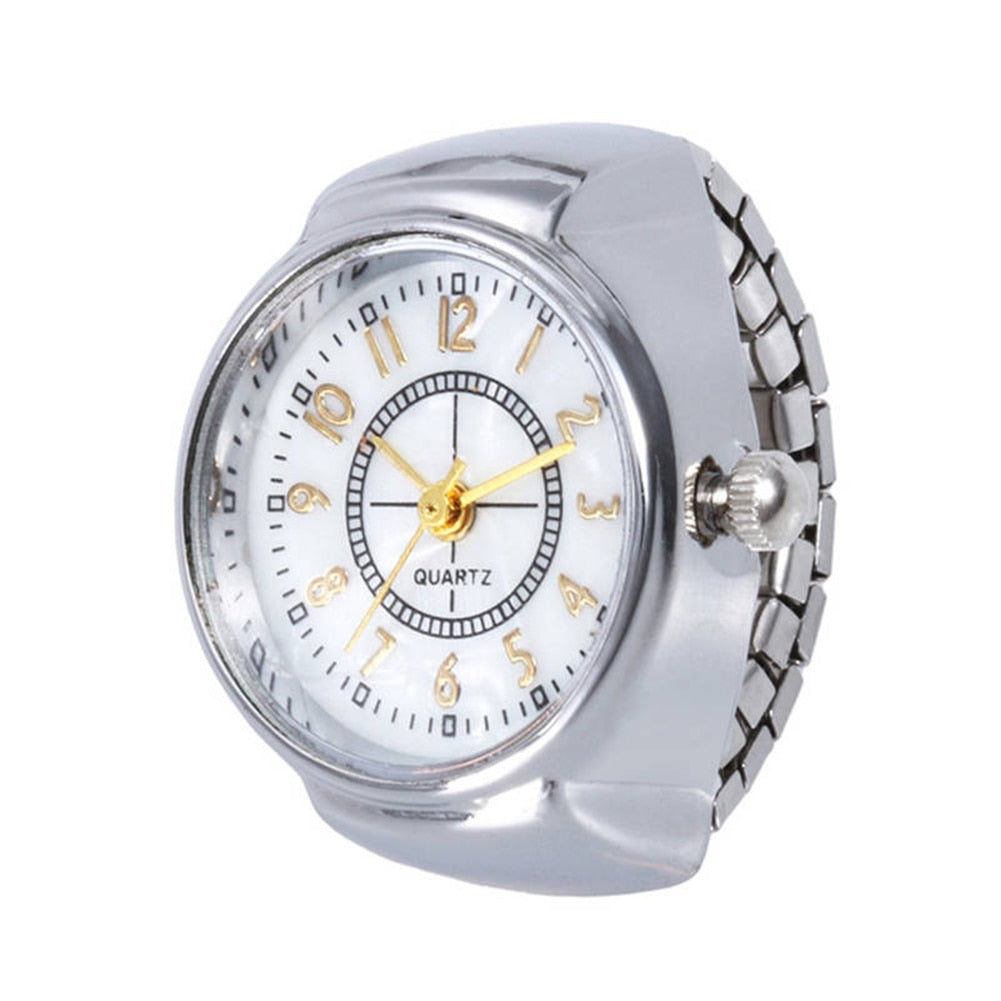 Round Dial Arabic Numerals Analog Quartz Ring Watches