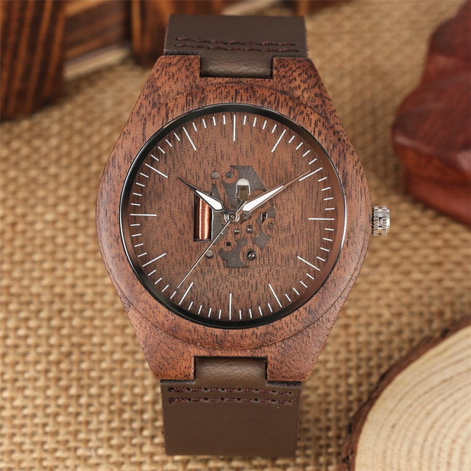 Coffee Brown Lovers Wood Watch