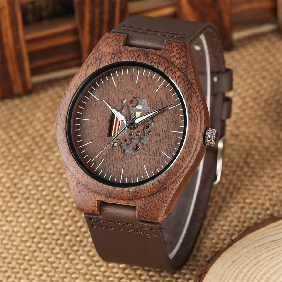 Coffee Brown Lovers Wood Watch