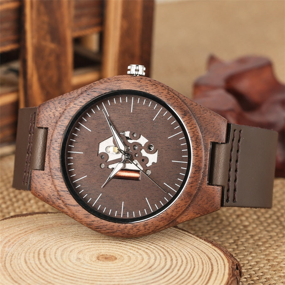 Coffee Brown Lovers Wood Watch