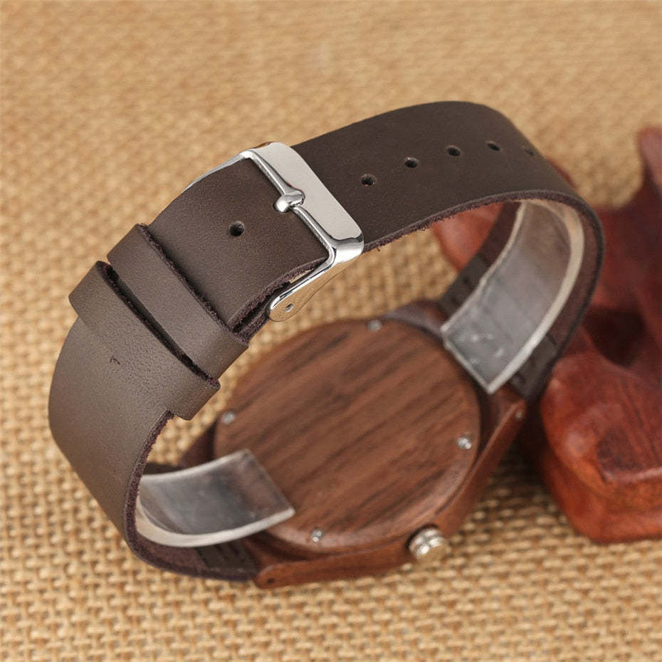 Coffee Brown Lovers Wood Watch