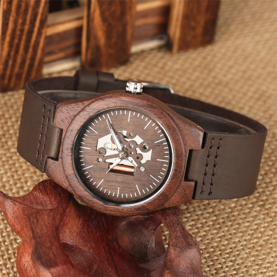 Coffee Brown Lovers Wood Watch