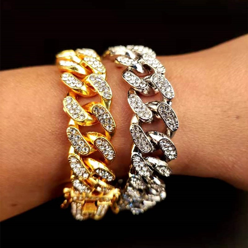 Hip hop bracelet pave setting CZ stone