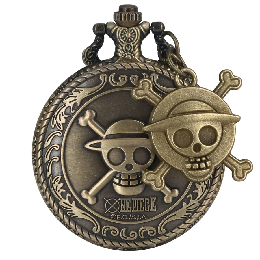 Vintage Pirate Luffy One Piece Quartz Pocket Watch