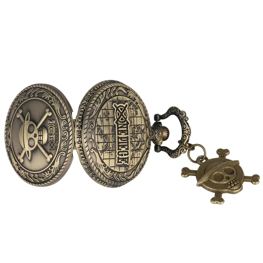Vintage Pirate Luffy One Piece Quartz Pocket Watch