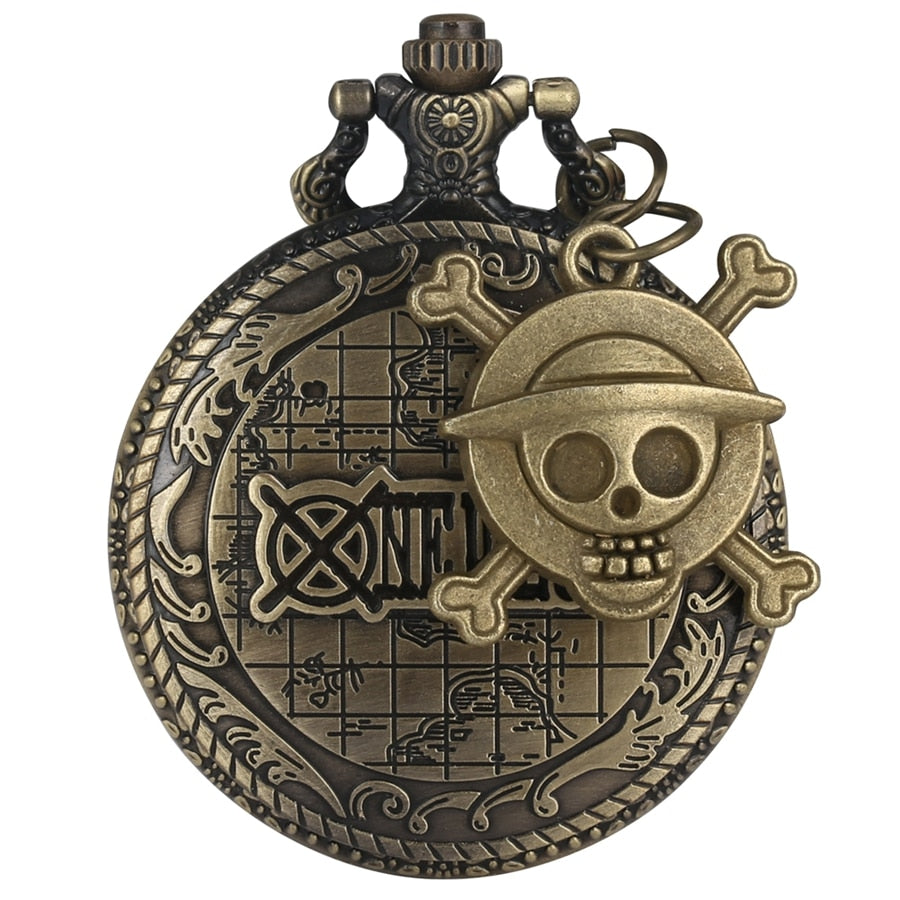 Vintage Pirate Luffy One Piece Quartz Pocket Watch