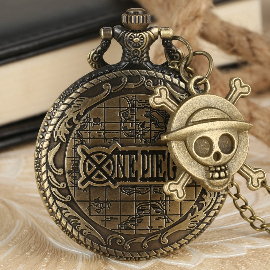 Vintage Pirate Luffy One Piece Quartz Pocket Watch