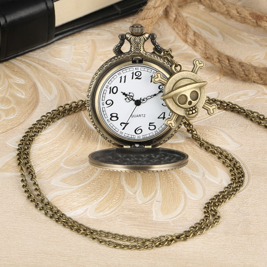 Vintage Pirate Luffy One Piece Quartz Pocket Watch