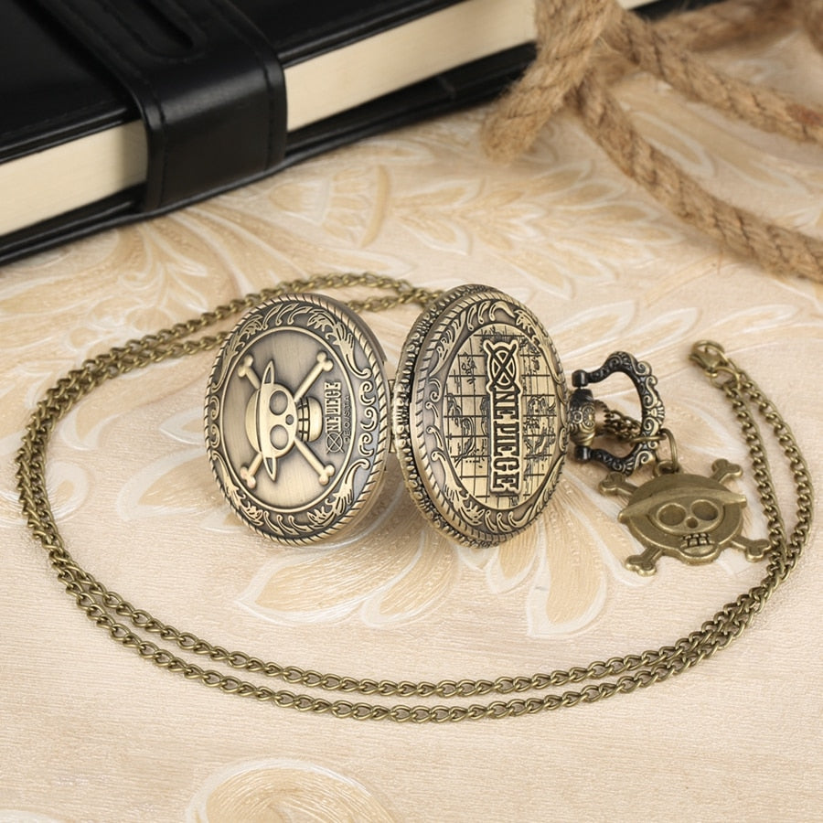 Vintage Pirate Luffy One Piece Quartz Pocket Watch