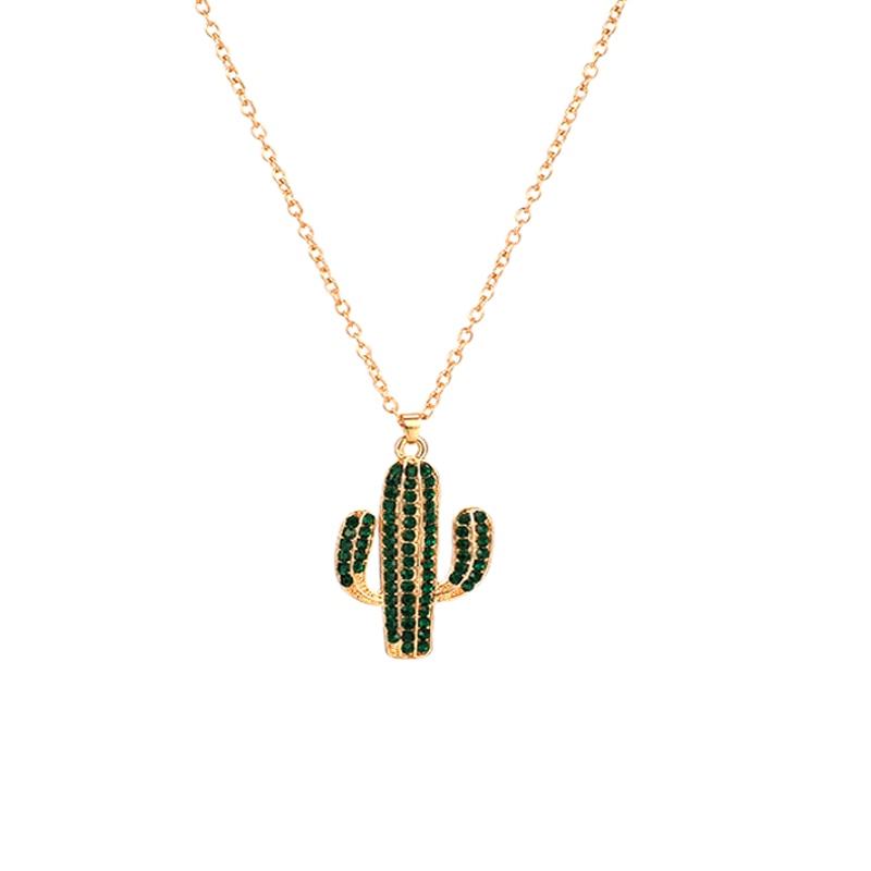 Trendy Cactus Pendant Necklace