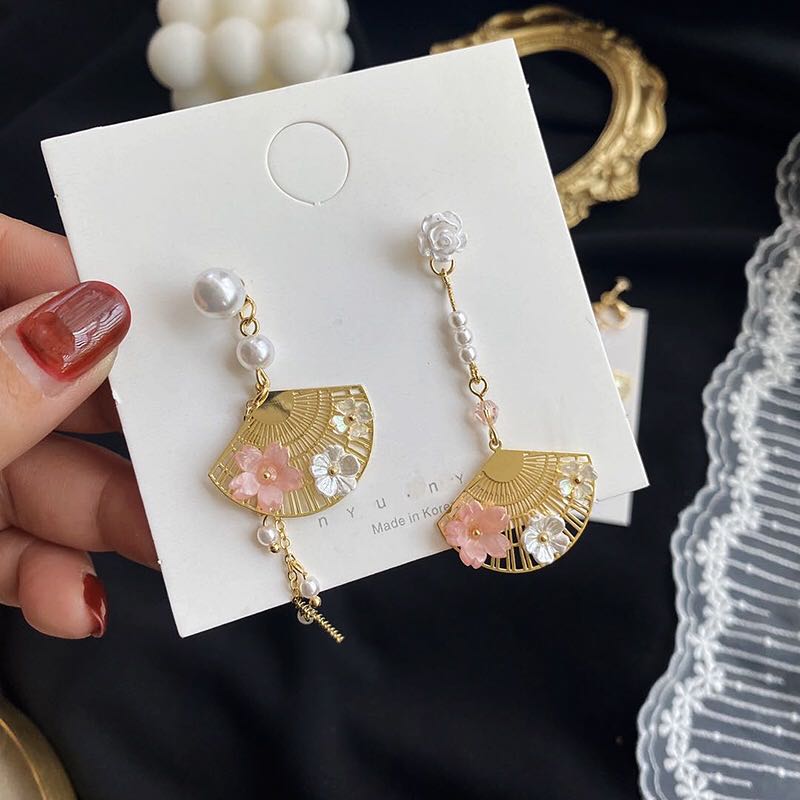 s925 fan pendant earrings