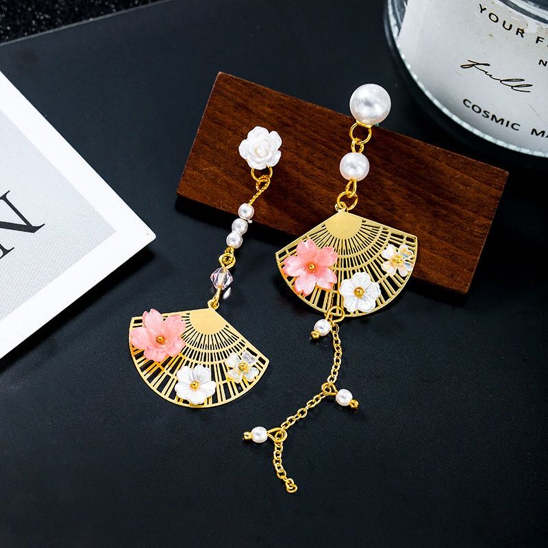 s925 fan pendant earrings