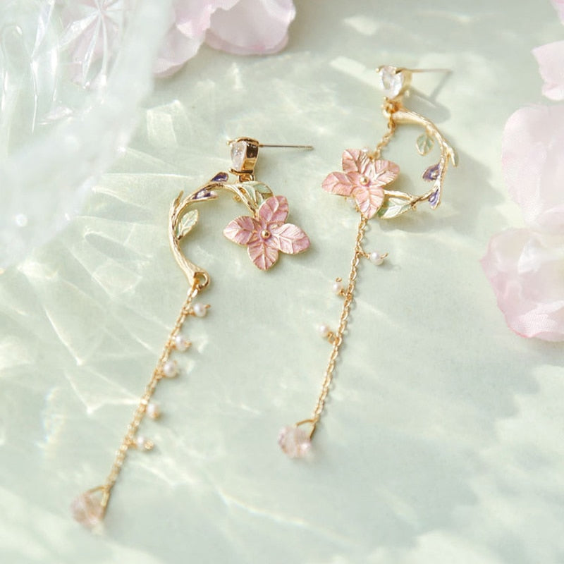 s925 fan pendant earrings