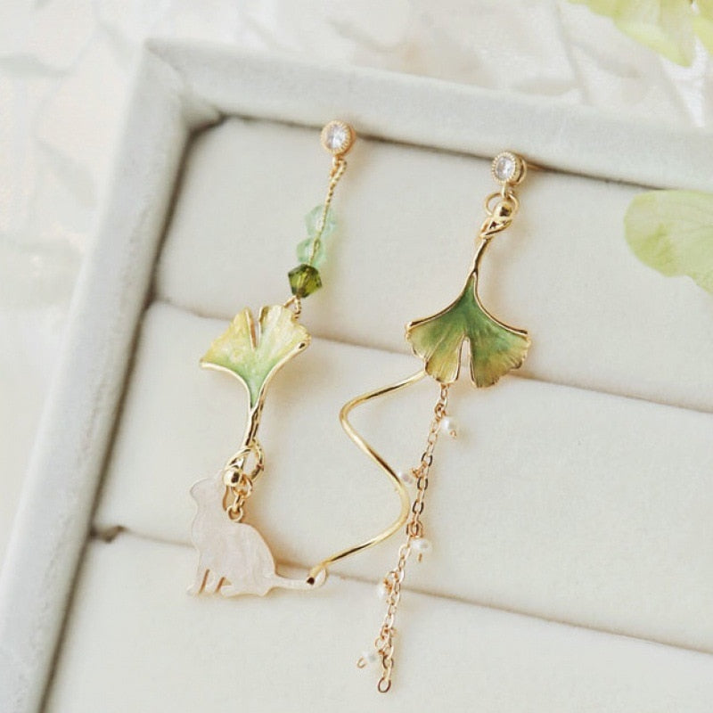 s925 fan pendant earrings