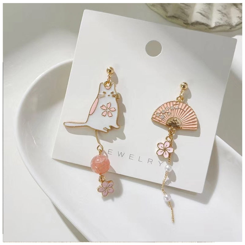 s925 fan pendant earrings