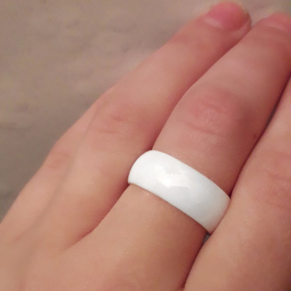 Anillos de cerámica pulida de 8 mm en 3 colores para hombres y mujeres
