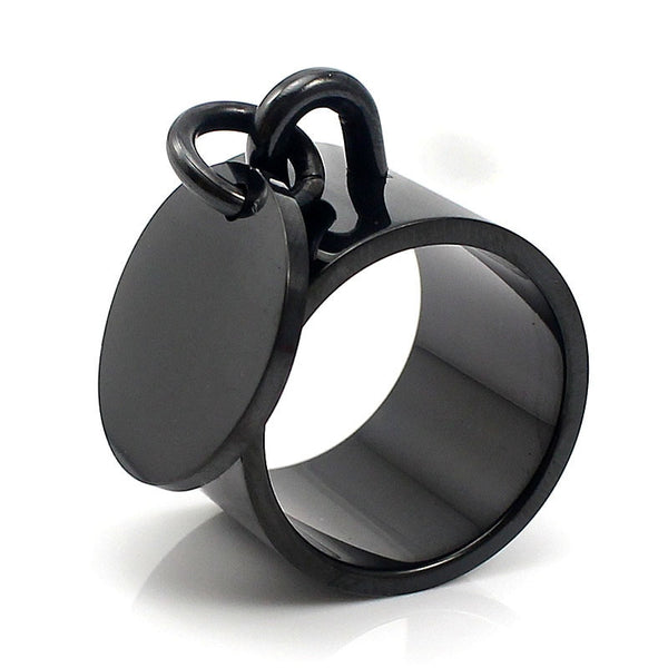 Anillos de lujo para mujer, anillo redondo grabable con etiqueta
