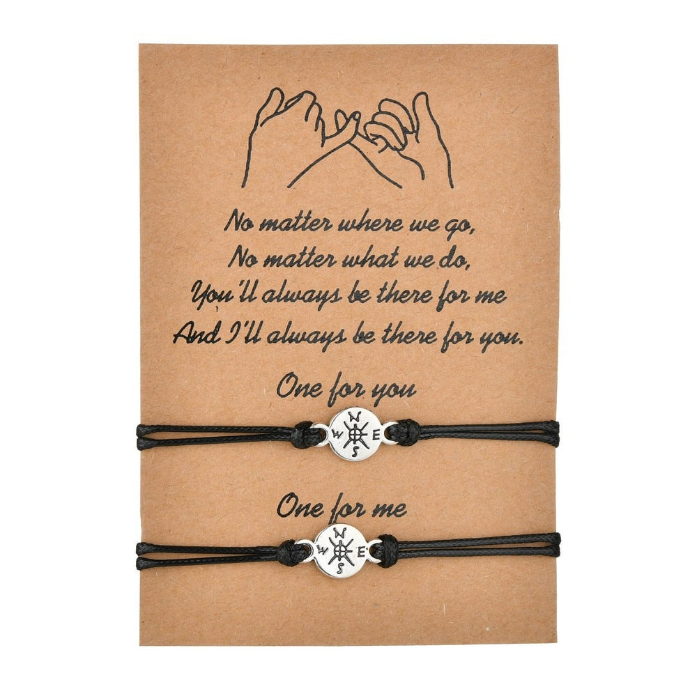 Vintage Silver Color Friendship Forever Charm Bracelets