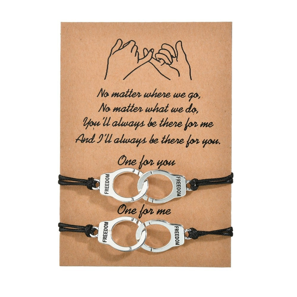 Vintage Silver Color Friendship Forever Charm Bracelets