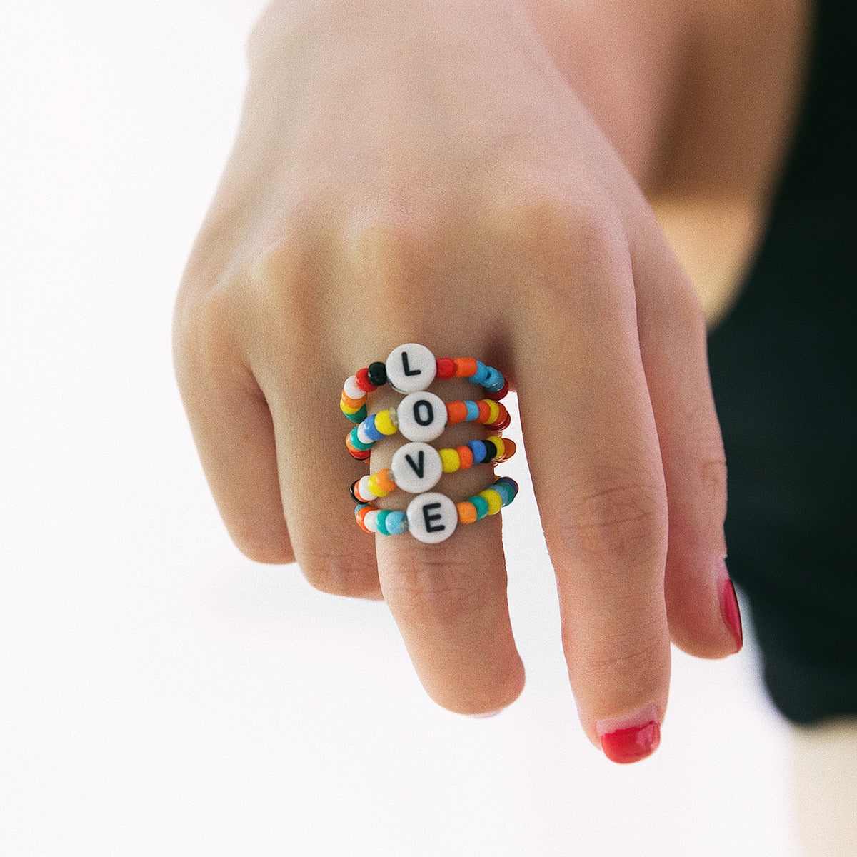 Bohemia handmade rainbow beads candy  Necklace