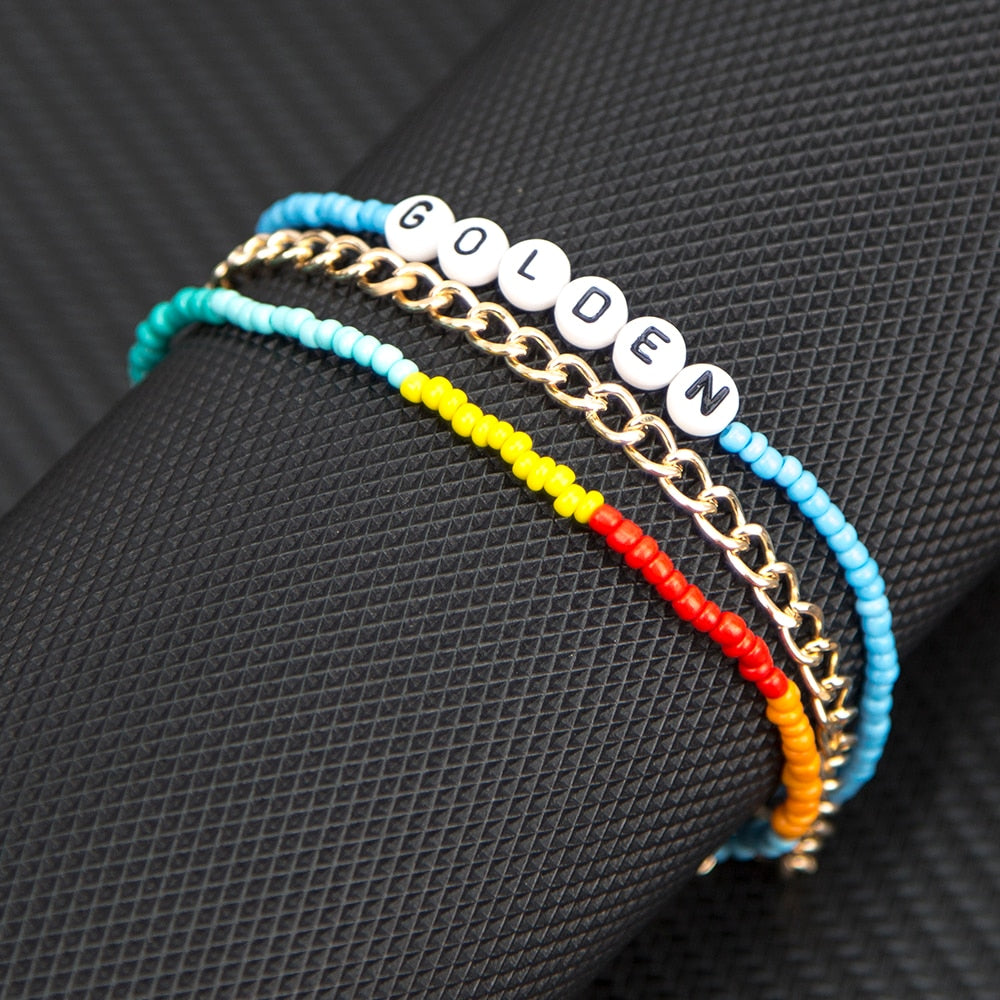 Bohemia handmade rainbow beads candy  Necklace