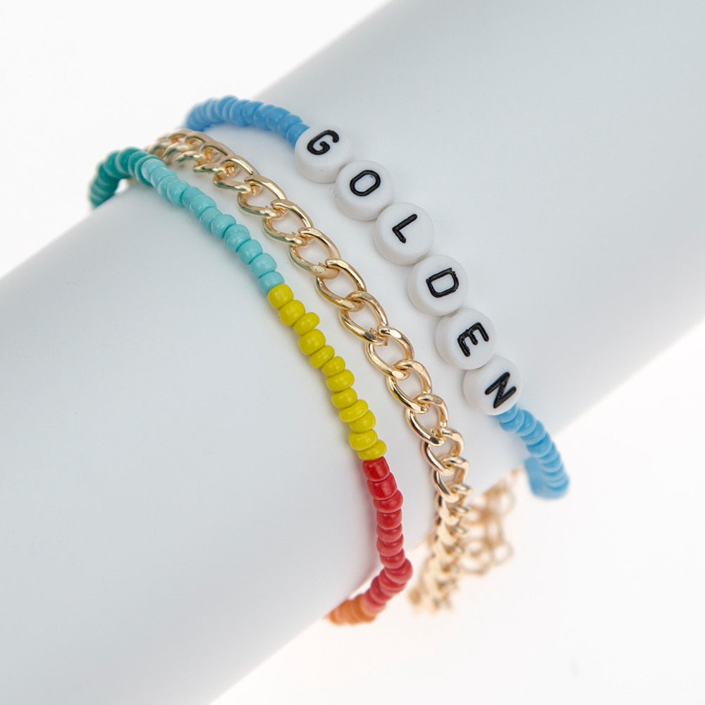 Bohemia handmade rainbow beads candy  Necklace
