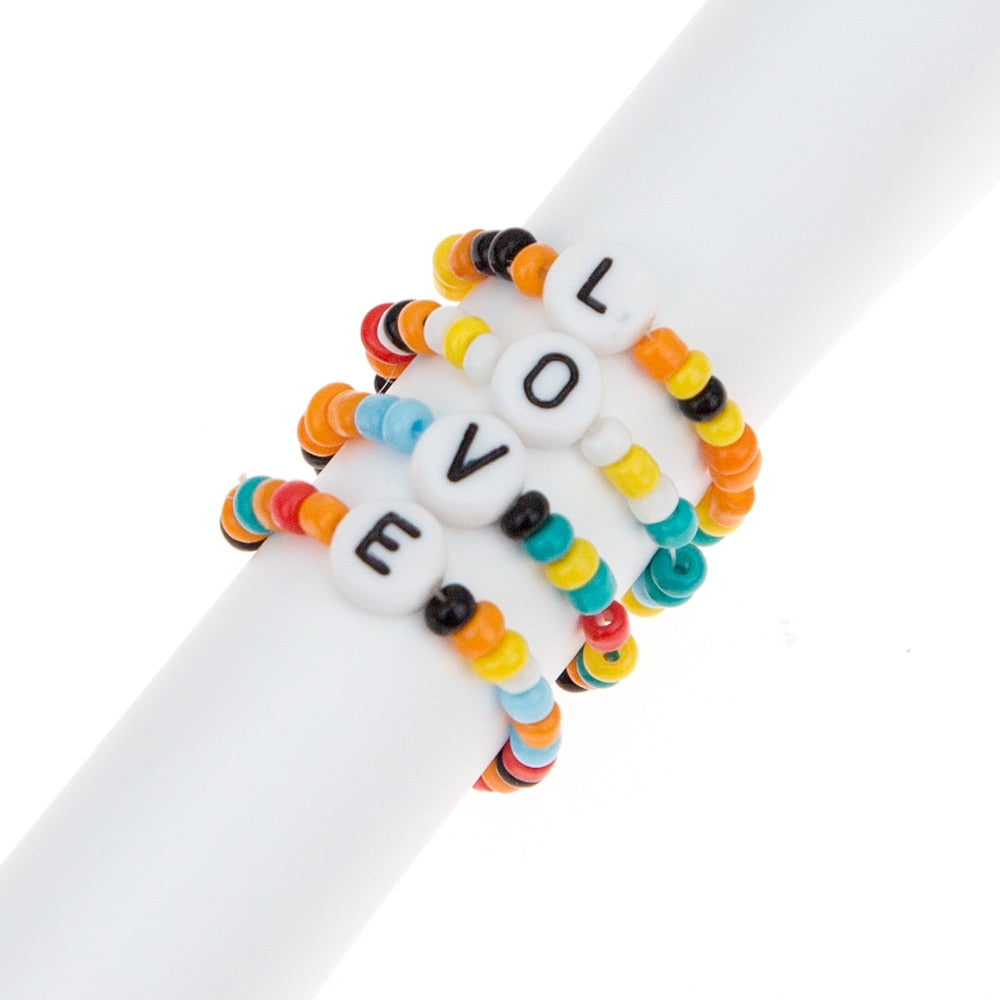 Bohemia handmade rainbow beads candy  Necklace