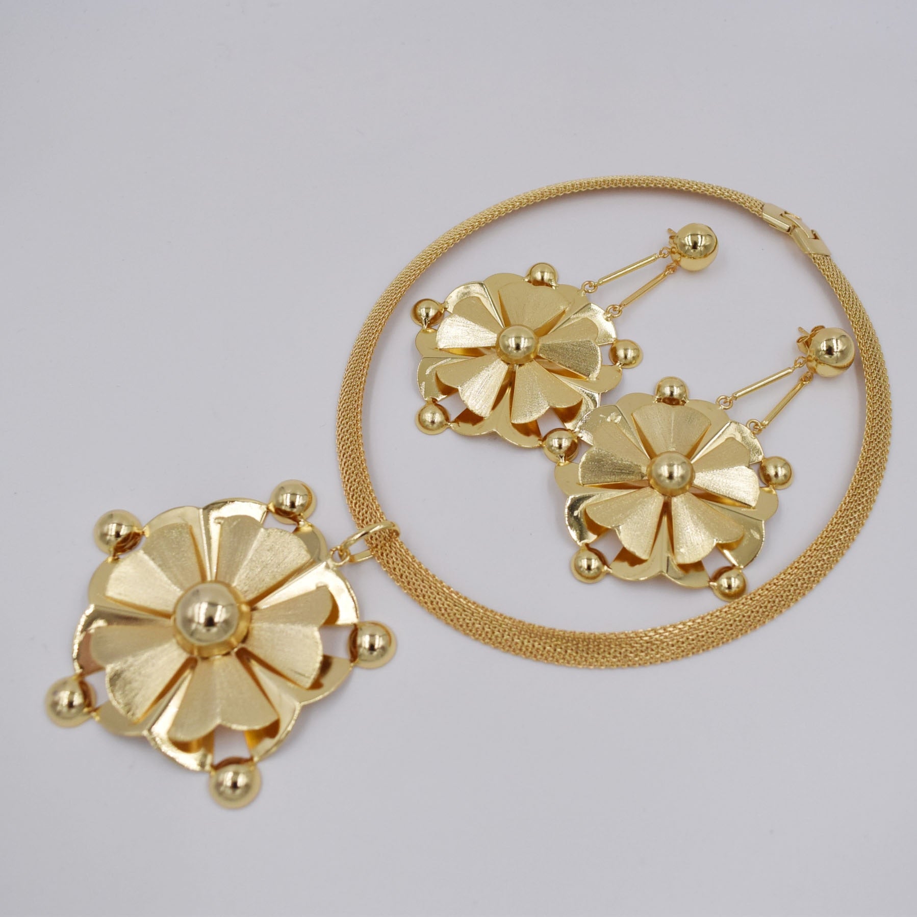 High Quality Dubai 3color Gold color Jewelry Set