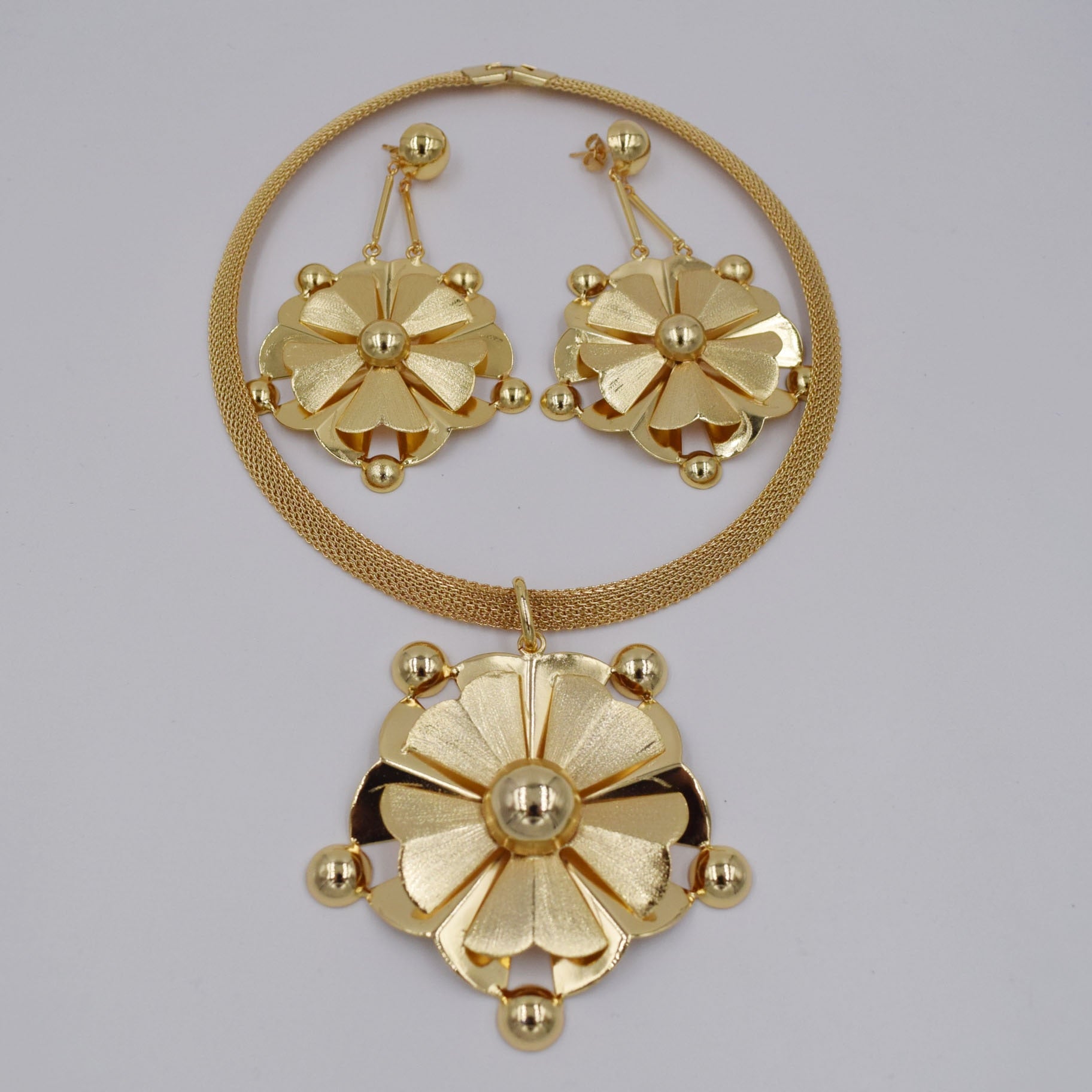 High Quality Dubai 3color Gold color Jewelry Set