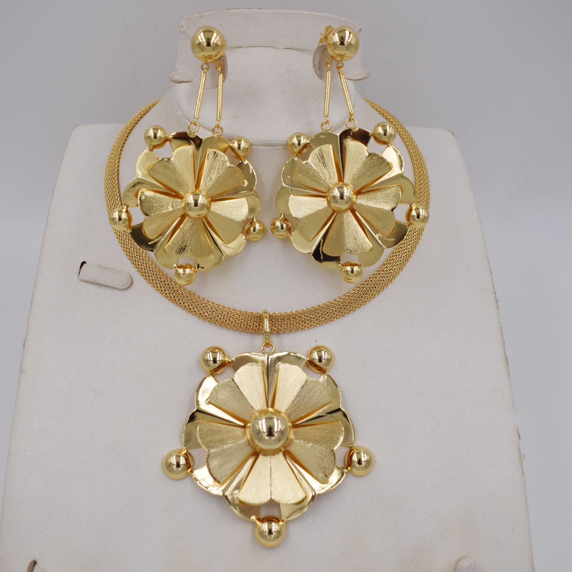 High Quality Dubai 3color Gold color Jewelry Set