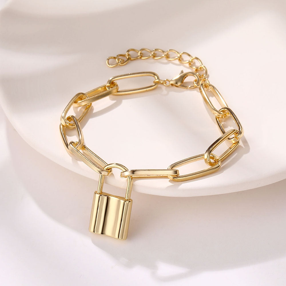 Punk Rock Thick Chain Bracelet for Women